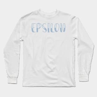 Light Blue Epsilon Letter Long Sleeve T-Shirt